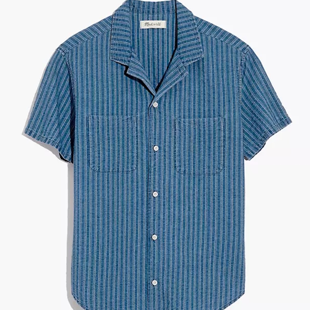 Madewell Easy Camp Men’s Indigo Textured Stripe